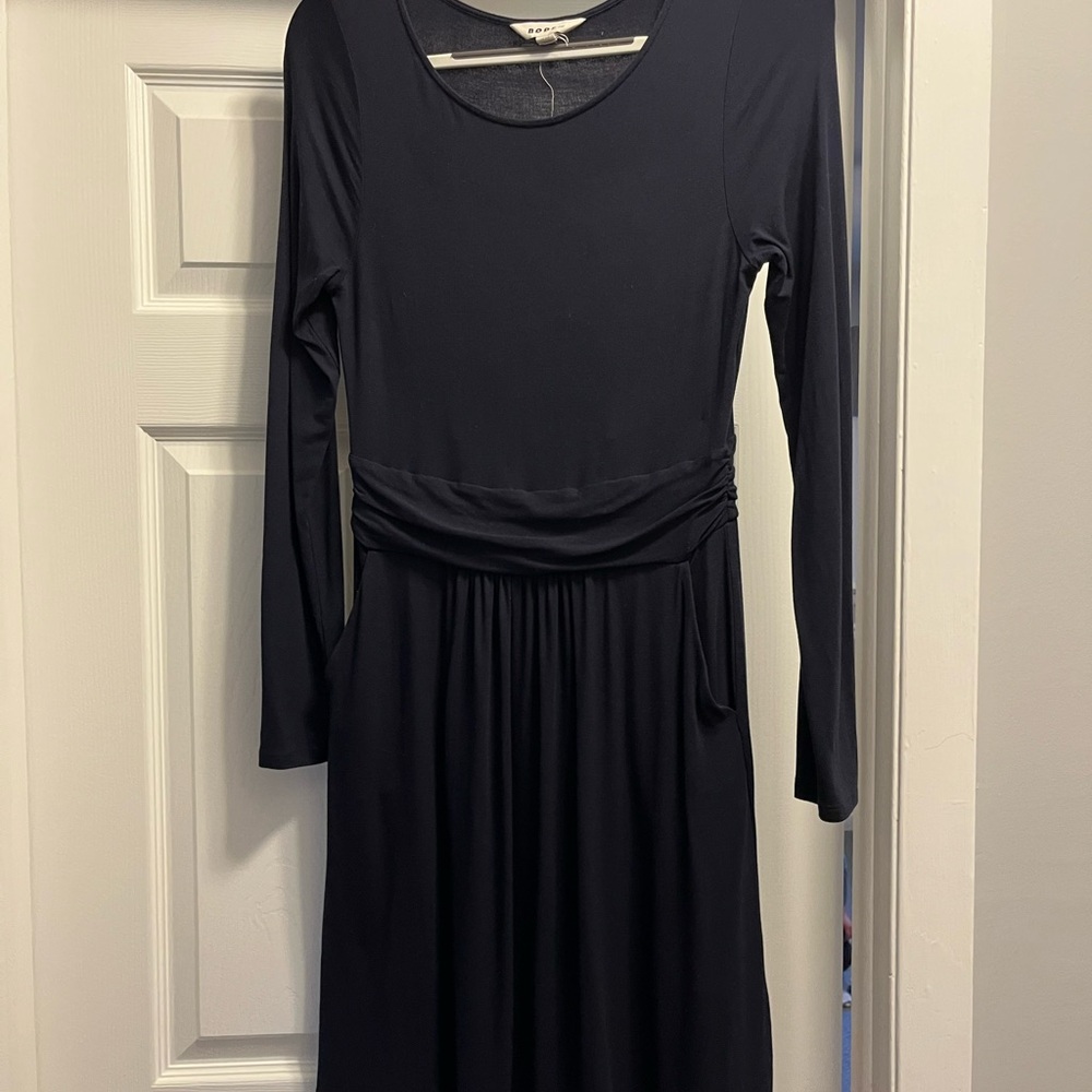 Boden Amelia Navy Blue Long Sleeve Dress